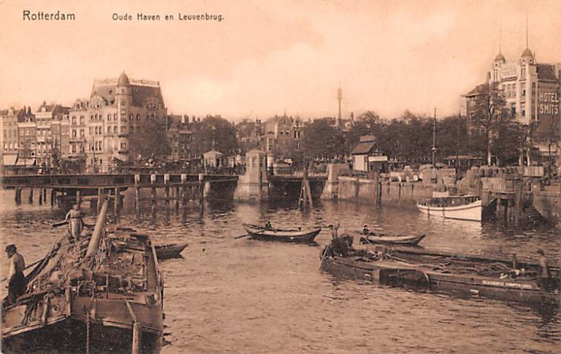 Oude Haven en Leuvenbrug Rotterdam Holland Unused 
