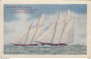 America's Cup Racing Boat SAPPHO, 1871 , 00-10s ; Varnish Co Ad