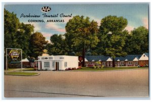 c1940's Parkview Tourist Court & Restaurant Cottage Corning Arkansas AK Postcard