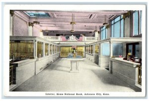 c1920's Interior Home National Bank Arkansas City Kansas KS Unposted Postcard