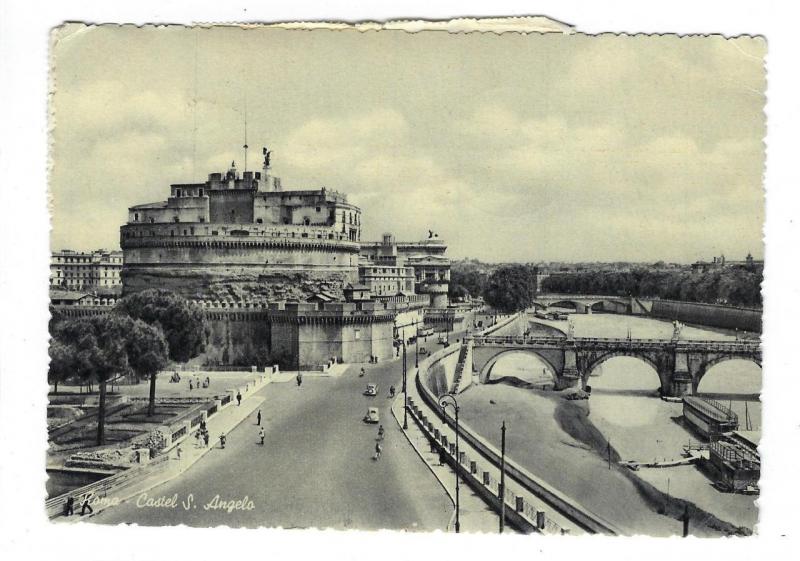 ~1954 Vatican To USA Photo Postcard - Rome - Castel S. Angelo (PP25)