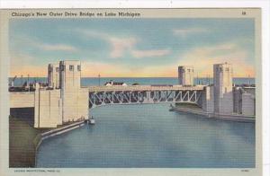 Illinois Chicago New Outer Drive Bridge On Lake Michigan