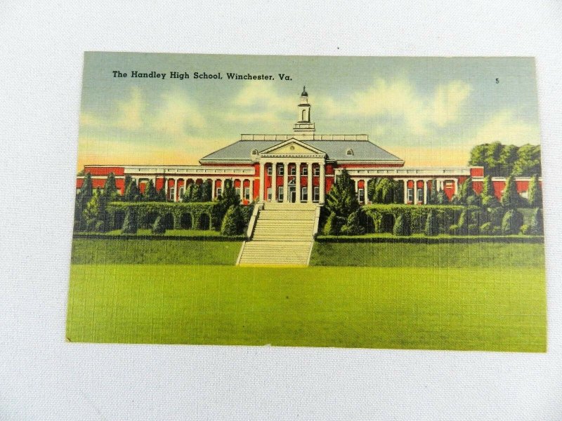 Vintage Postcard The Holiday High School Winchester VA Color Tichnor Bros Boston