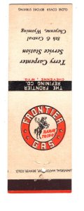 Matchbook, Frontier Gas, Carpenter, Cheyenne, Wyoming, Buy War Bonds Advertising