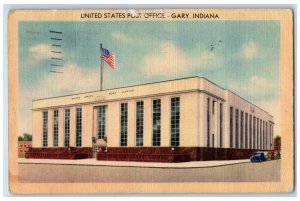 1946 United States Post Office Building Car Gary Indiana IN Vintage Postcard