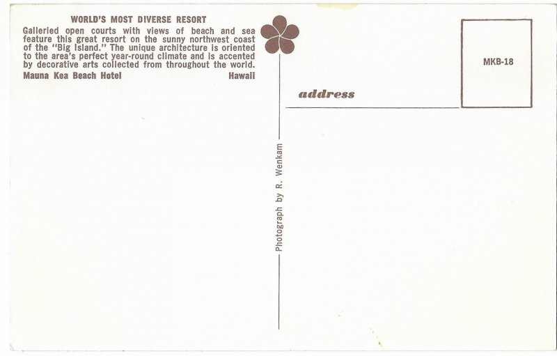 Mauna Kea Beach Hotel Waimea Hawaii on the Kohala Coast