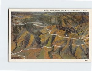 Postcard Aeroplane View of Lariat Trail to Lookout Mountain, Colorado