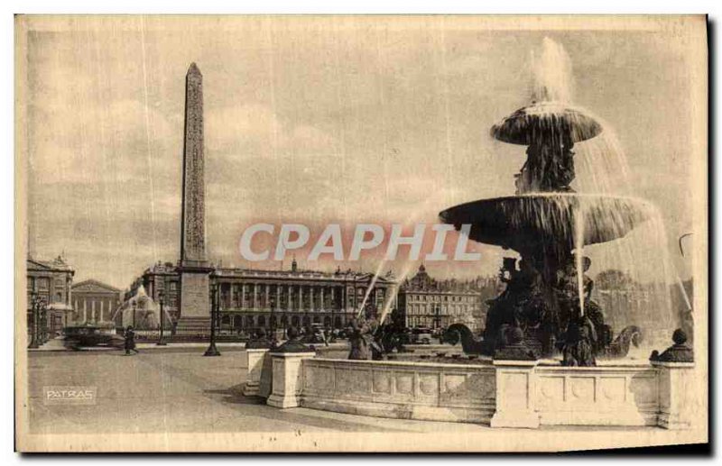 Old Postcard Paris Concorde Square