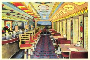 Durango Colorado Chief Diner Cafe Restaurant Interior Repro Postcard