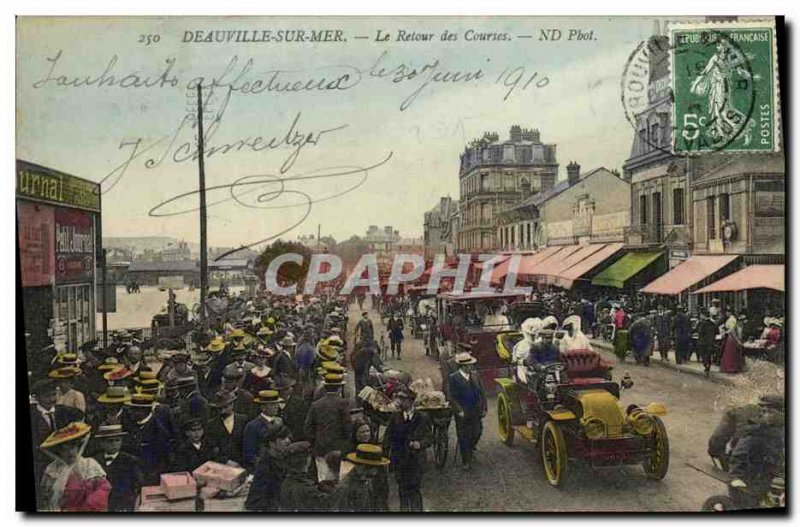 Old Postcard Deauville Return of Racing Horses Equestrian toP