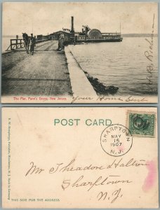 PENN'S GROVE N.J. PIER 1907 UNDIVIDED ANTIQUE POSTCARD