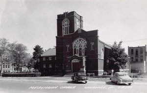 Presbyterian Church Cars Cherokee Iowa 1950s RPPC Real Photo postcard