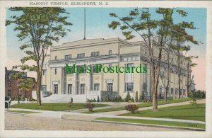 America Postcard - Masonic Temple, Elizabeth, New Jersey   RS28308