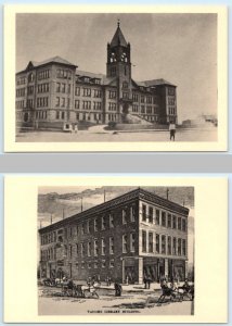 2 Postcards ASHLAND, Wisconsin WI ~ Repros HIGH SCHOOL & VAUGHN LIBRARY 4x6