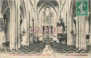 Old Postcard Compiegne Interior of the Church Saint Antoine