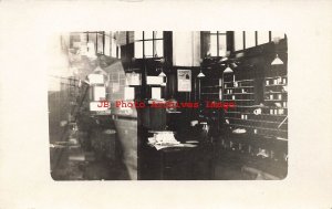 Unknown Location, RPPC, Post Office Interior View