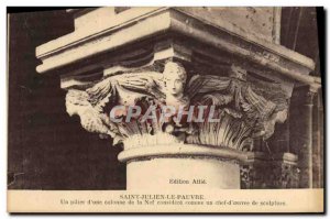 Old Postcard Church Paris Saint Julien the Pauper A pillar of the nave a column