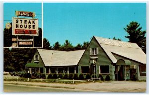 NORTH CONWAY, NH  ~ Roadside EDDIE'S STEAK HOUSE c1960 Carroll County Postcard