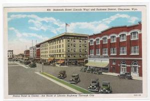 Sixteenth Street Cars Cheyenne Wyoming postcard