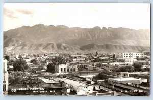 Monterrey NL Mexico Postcard Partial View Hills Building c1940's RPPC Photo
