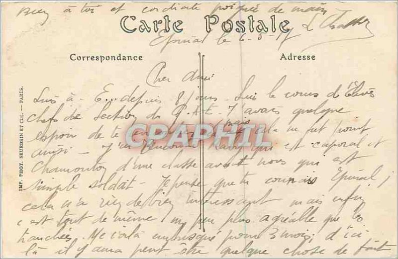 Old Postcard Epinal View Grands Sables