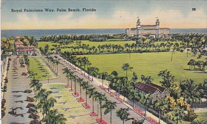 Florida Palm Beach Royal Poinciana Way 1950