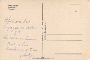 Tunisia traditional dances costumes folks postcard