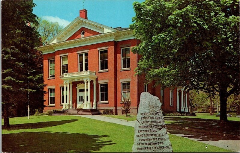 Court House Great Barrington Massachusetts MA Historic Marker Postcard UNP VTG 