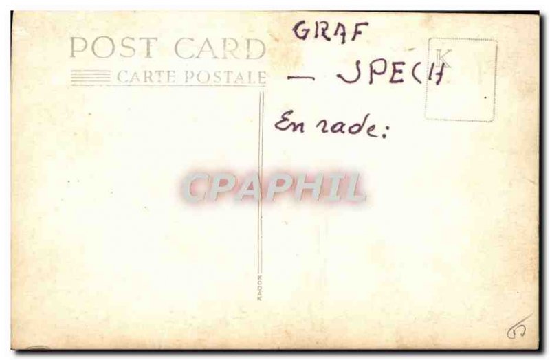 PHOTO CARD Fire Boat War Graf Spech stranded