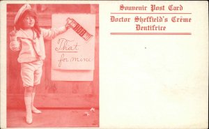 Toothpaste Advertising Doctor Sheffield's Cr�me Dentrifice c1905 Postcard