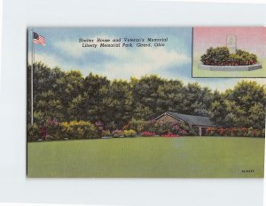 Postcard Shelter House and Veterans Memorial, Liberty Memorial Park, Girard, OH