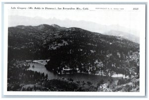 c1940 Aerial View Lake Gregory San Bernardino Mountains California CA Postcard