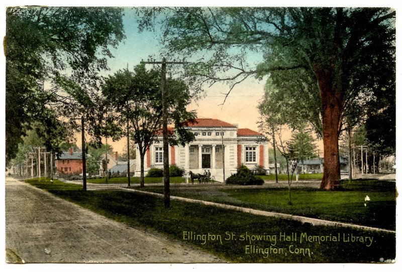 CT - Ellington. Hall Memorial Library & Ellington Street