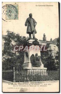 Old Postcard Nancy Lorraine illustrated Statue pedestal Thiers history writte...