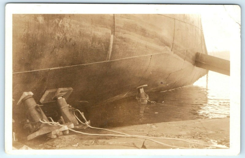 WWII era Ship on Land Hydraulic Jacks Submarine Repair Photo RPPC Canada AZO A6