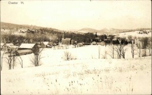 Chester Vermont VT Snowy Panoramic View Real Photo Vintage Postcard