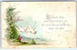 1886 Denmark Psalms 119:9 Danish Bible Quote Trade Card Path Keep Your Word C33