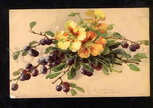 3051542 FLOWERS w/ Berries by C. KLEIN vintage GOM 1671 PC