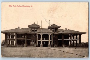 Bloomington Illinois IL Postcard Miller Park Pavilion Cottage 1908 Antique