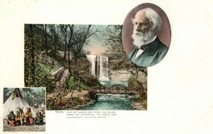 Vintage Postcard 1910's River Waterfall Named Her Minnehaha Laughing Water Art
