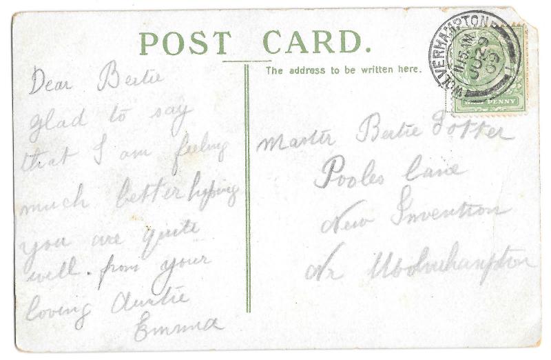 Potter, Pooles Lane, Snetterton Genealogy Postcard Kings College Cambridge 1909