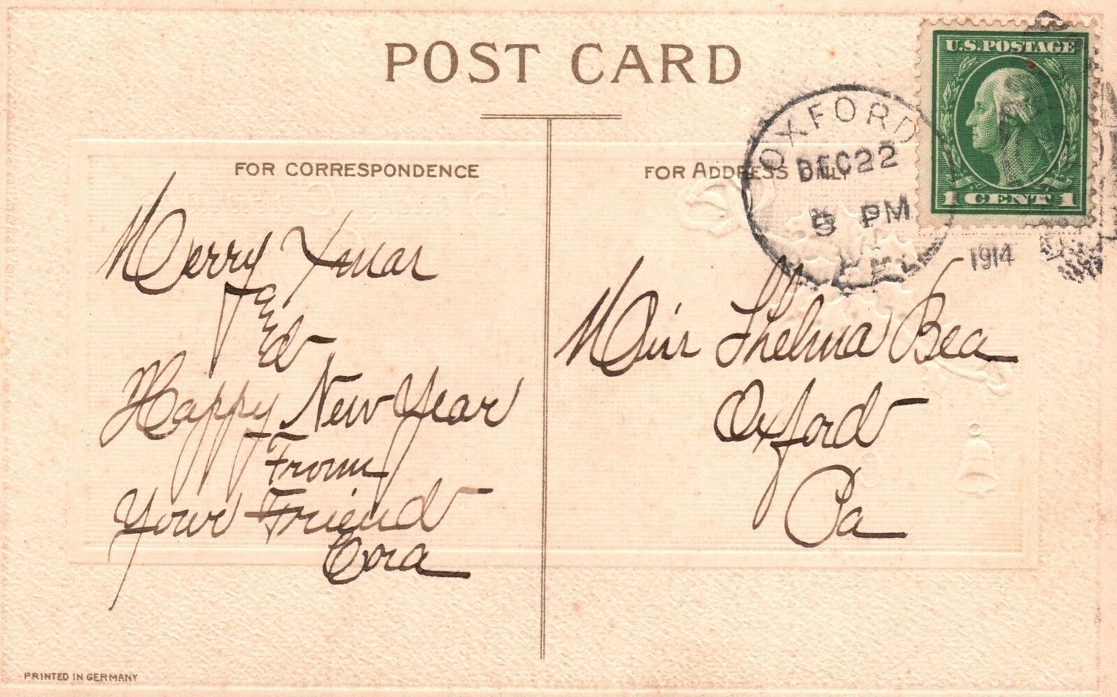 Vintage Postcard 1910's Of All The Wishes Memory Can Recall Christmas ...