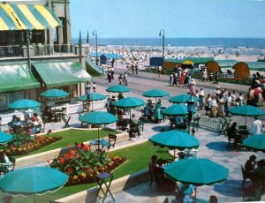 Atlantic City Postcard Dennis Hotel Terrace Boardwalk Ocean New Jersey Beach
