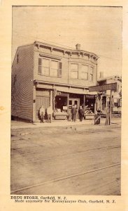 Garfield New Jersey Drug Store, Sepia Tone Photo Print Vintage Postcard U10175