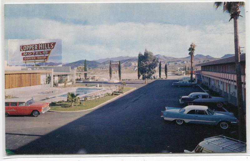 Copper Hills Motel US Highway 60 70 Miami Arizona postcard United
