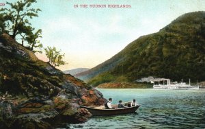 Vintage Postcard Hudson Highlands Steamer Boating Adventure Mountains New York