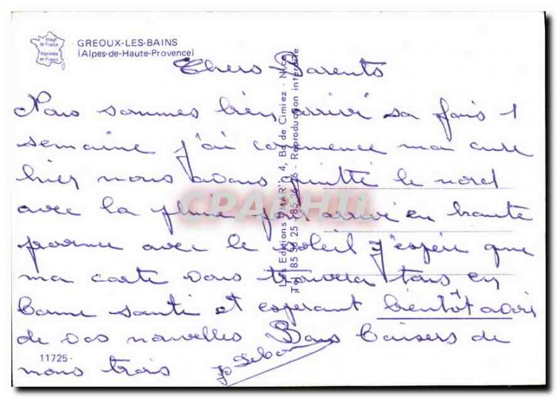 Postcard Modern Greoux les Bains Alpes de Haute Provence