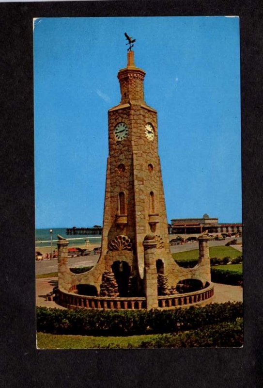 FL Clock Tower Boardwalk Daytona Beach Florida Postcard Ocean Pier  Postcard