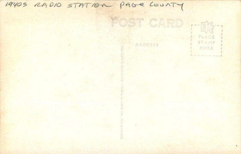 Auto Broadcasting 1940s Radio Station Page County Shenandoah Iowa RPPC 1110