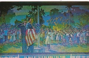 Hawaii Flag Ceremony At Laie School 1921 Tile Mosaic At Entrance To The Churc...